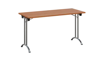 SLC 140 chrom skládací jednací stůl 1394x600, deska 25 mm, podnož chrom, deska olše jantar